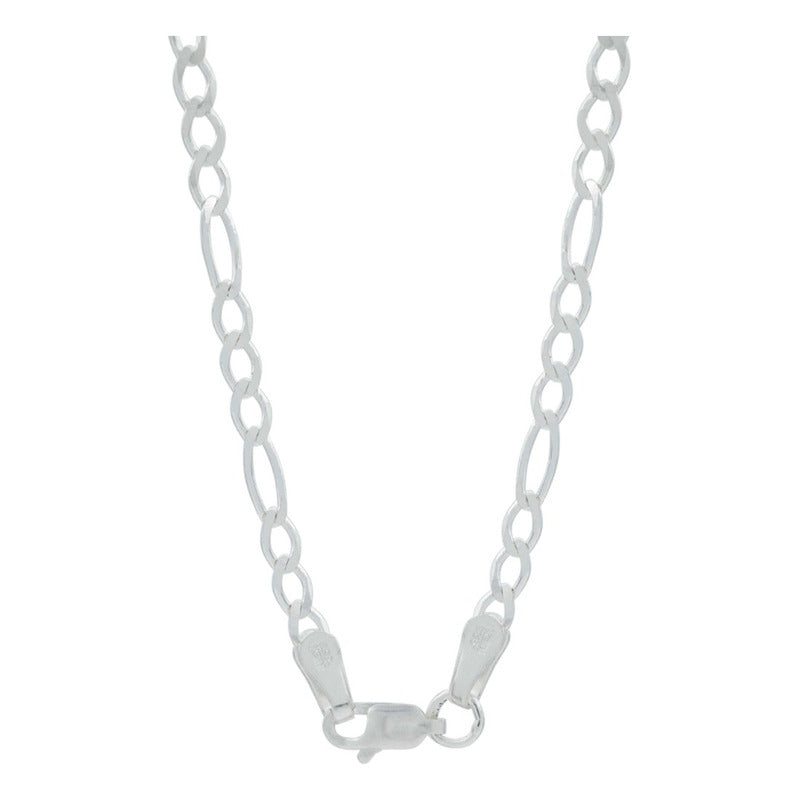Cadena Tejido Fígaro 3x1 Unisex Plata 925 55 Cm X 4 Mm