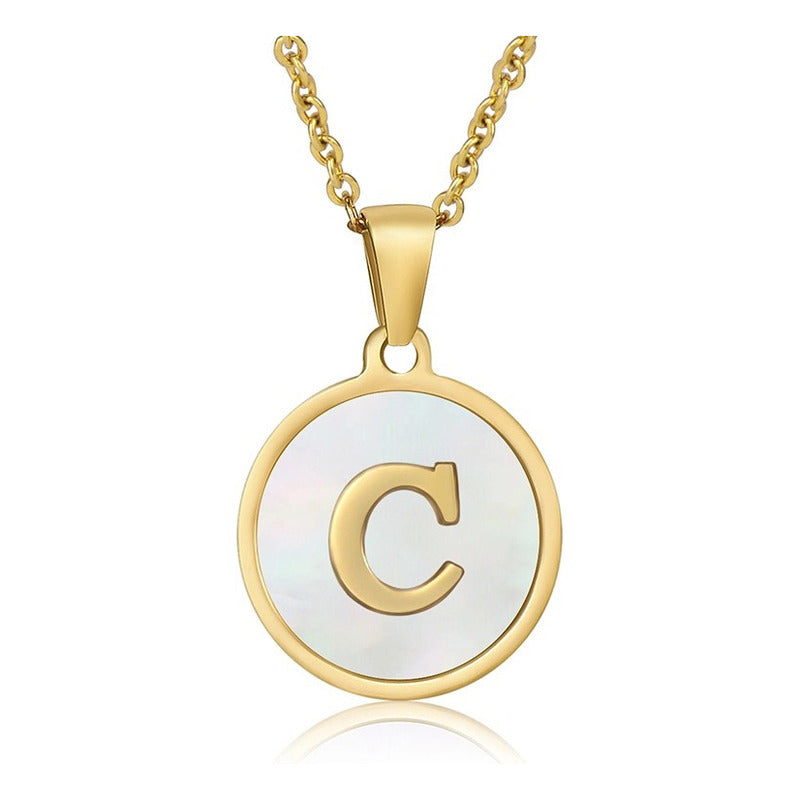 Collar Letras Iniciales Acero Inoxidable Regalo Mujer Amor