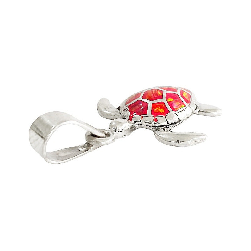 Dije Tortuga Con Piedra Natural Tallada De Plata Solida 925