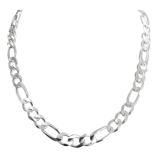 Cadena Gruesa De Plata 925 Hombre Fígaro 3x1 60 Cm X 1.1 Cm Plateado Largo / Ancho 60 Cm X 1.1 Cm