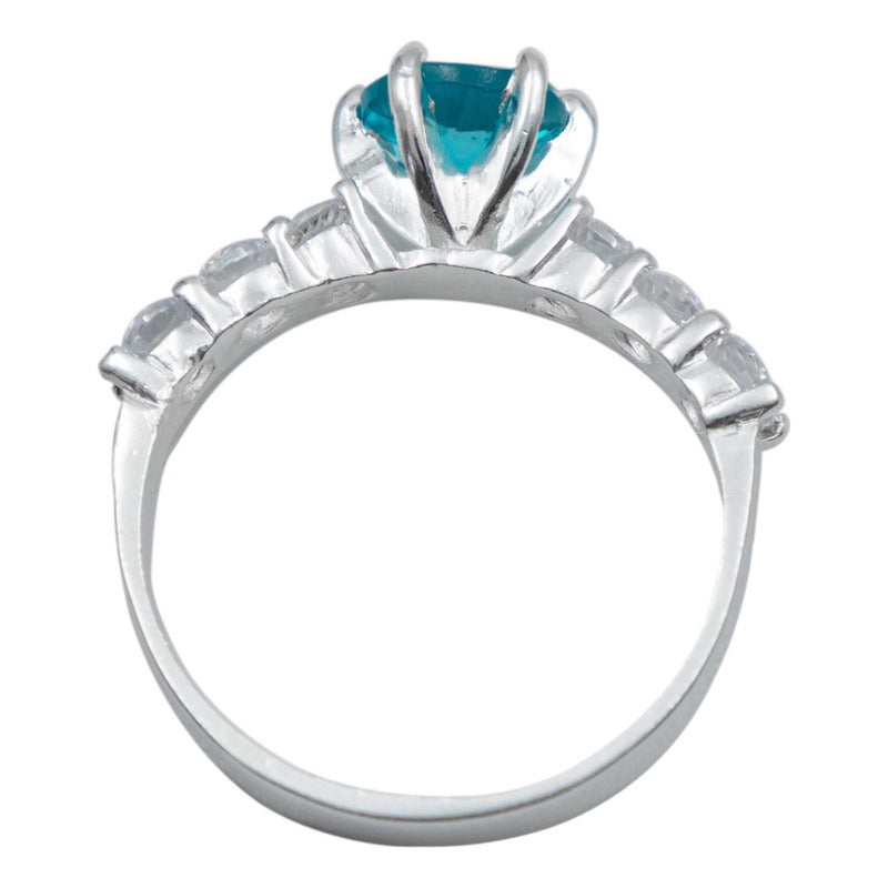 Anillo Promesa Amor Plata 925 Obsidiana Paraiba Certificado