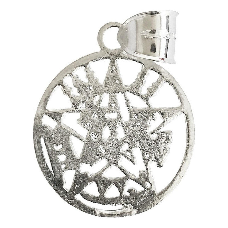 Dije Medalla Grande Tetragramaton Pentagrama Plata Ley 925