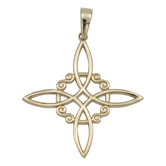 Dije Nudo De Bruja Mediano Liso Unisex Oro 10k Italy Dorado