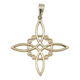 Dije Nudo De Bruja Mediano Liso Unisex Oro 10k Italy