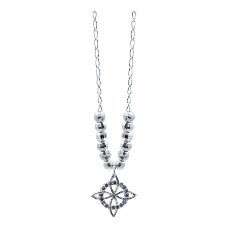 Collar Mini Nudo De Bruja Zirconia Bolita Diamtada Plata 925