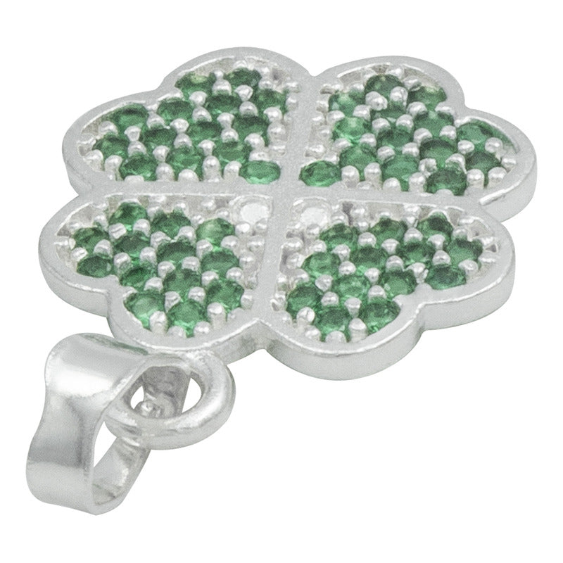 Dije Trebol Corazones Zirconias Amor Suerte Regalo Plata 925