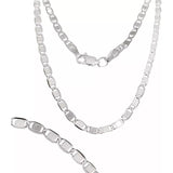Cadena De Plata Ley S925 Marinera Lisa 60 Cm X 4 Mm