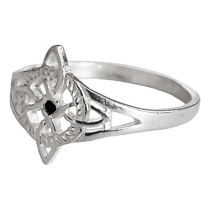 Anillo Nudo De Bruja Con Zirconia De Color Plata Solida 925