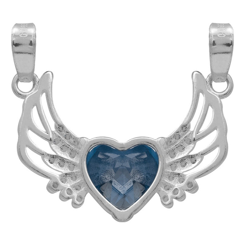 Dije Corazón Alas Zirconias Amor Mujer Mamá Regalo Plata 925