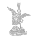 Dije San Miguel Arcangel Liso Regalo Plata 925 2.8 Cm Plateado