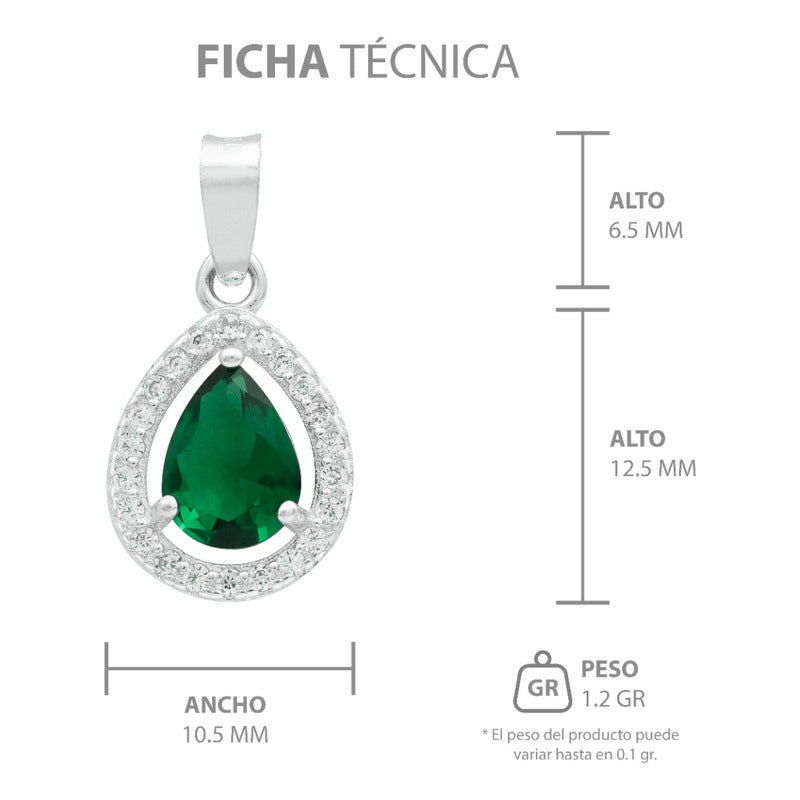 Dije Gota Zirconias Amor Mujer Regalo Joyería Moda Plata 925