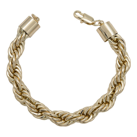 Pulsera Torsal Hombre Chapa De Oro 14k Calidad Premium 10 Mm Dorado 6 Cm 23 Cm