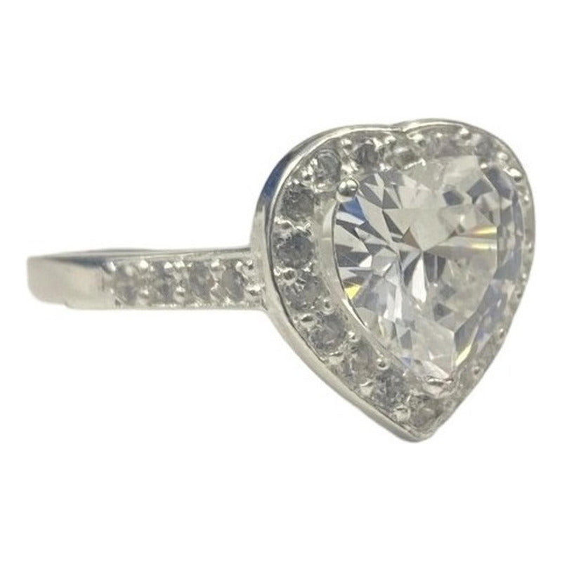 Anillo Solitario Corazón Compromiso Promesa Plata 925