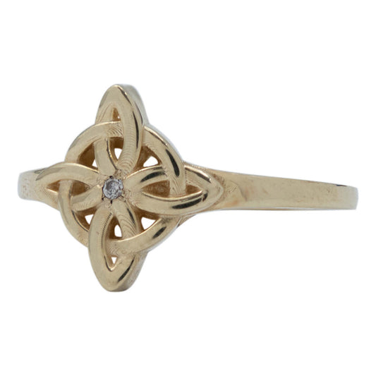 Anillo Nudo De Bruja Celta En Oro 10k Fabricado A Medida