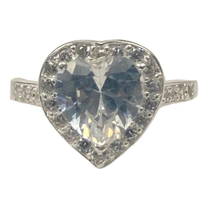 Anillo Solitario Corazón Compromiso Promesa Plata 925