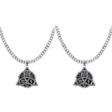 2 Pzs Collar Nudo Bruja Celta Vikingo Triqueta Amuleto Inox