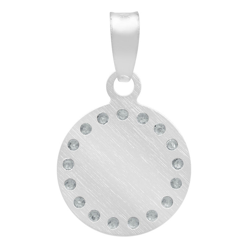 Dije Mini Medalla Bautizo Virgen Guadalupe Plata 925 1.2 Cm Blanco