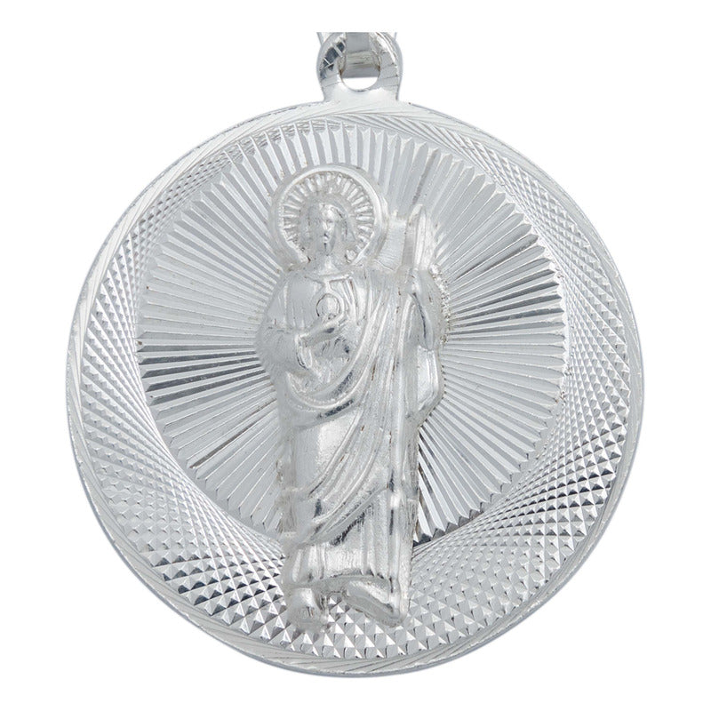 Medalla Con Doble Vista San Judas Virgen Guadalupe Plata 925