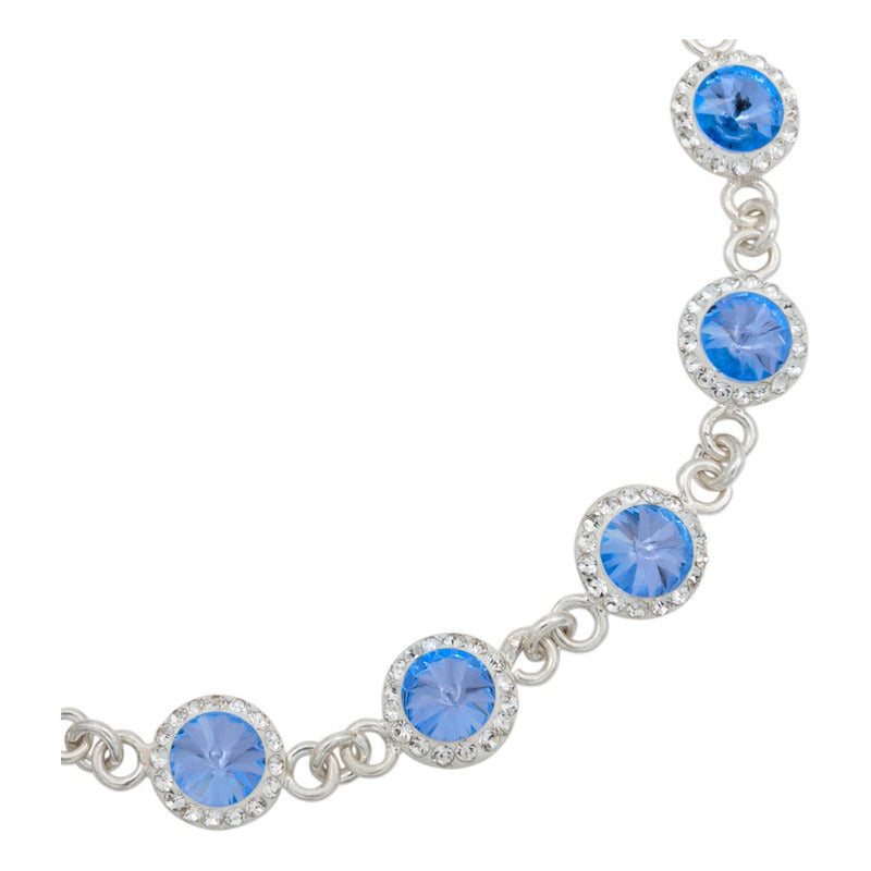 Pulsera Zirconias Piedras Mujer Dama Amor Regalo Plata 925