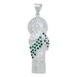 Dije Grande San Judas Zirconias Baguette Artesanal Plata 925