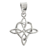 Dije Grande Nudo De Bruja Celta Corazon Liso Plata Ley 925