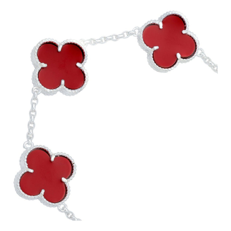Pulsera Trebol Esmaltado Regalo Hombre Mujer Plata 925