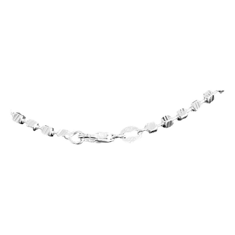 Collar Gargantilla Italiana De Cuadros S925 40 Cm X 2 Mm