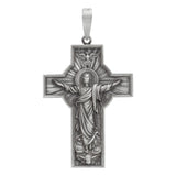 Dije Cruz Grande Cristo Espiritu Santo Plata Antigua 925 Plateado
