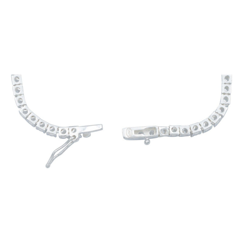 Collar Tenis Zirconia Mujer Regalo Plata 925 45cm X 3mm