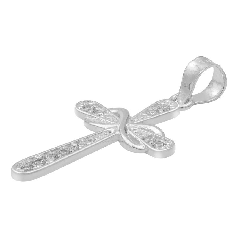 Dije Cruz Lazo Zirconias Hombre Mujer Regalo Plata 925 3.1cm