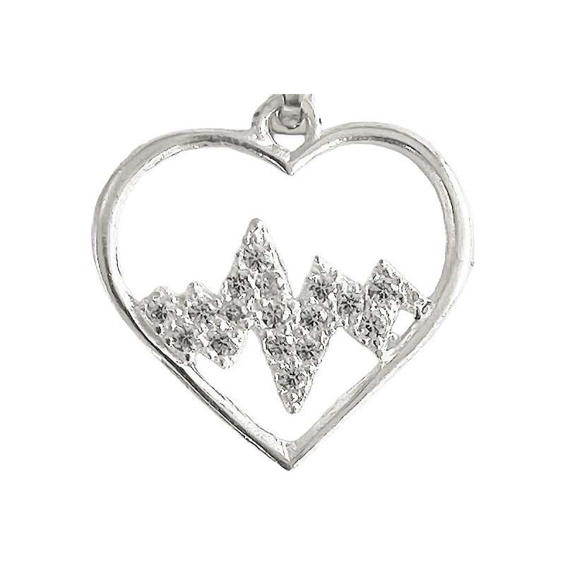 Dije Corazón Ritmo Amor Zirconias Regalo Amistad Plata 925