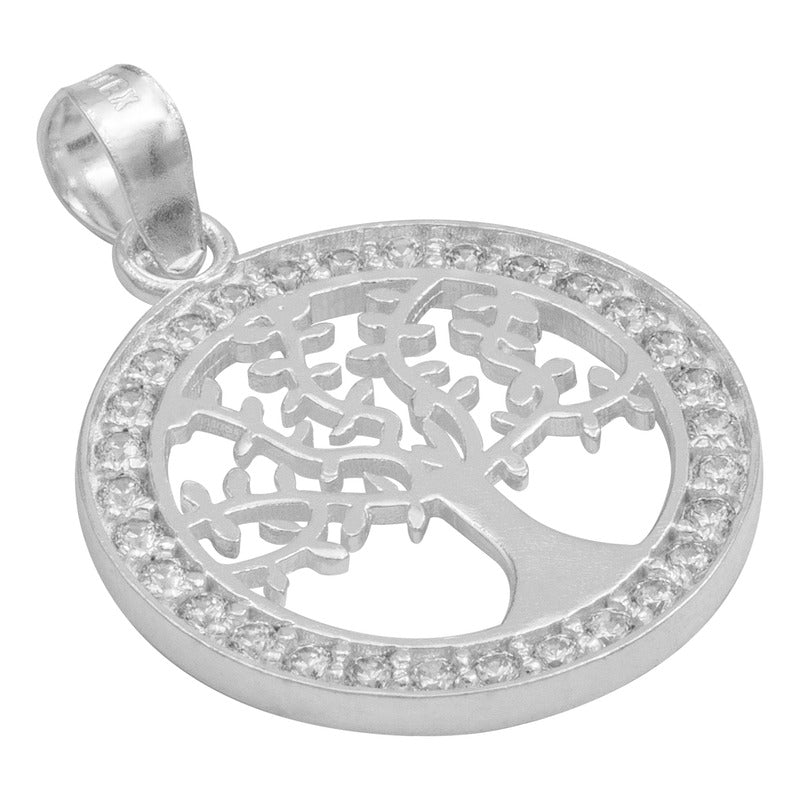 Dije Medalla Árbol De Vida Zirconias Mujer Regalo Plata 925
