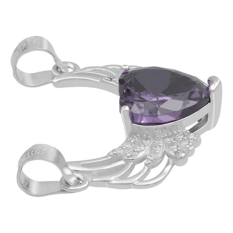 Dije Corazón Alas Zirconias Amor Mujer Mamá Regalo Plata 925
