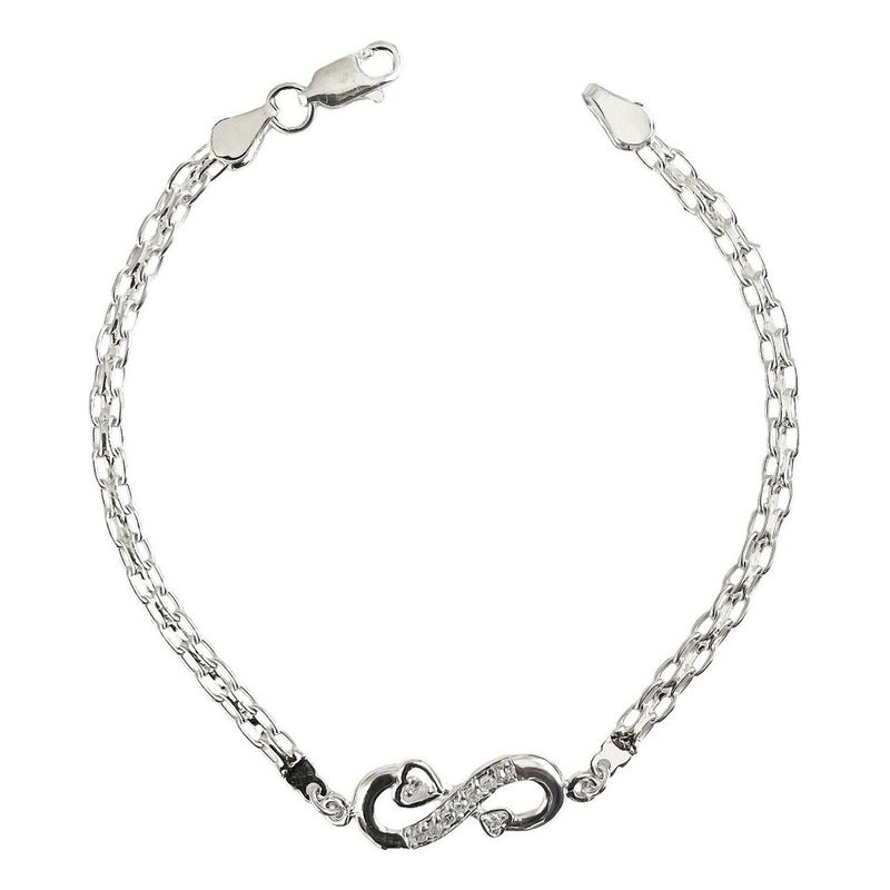 Pulsera Ajustable Corazon Amor Infinito Estrella Plata 925