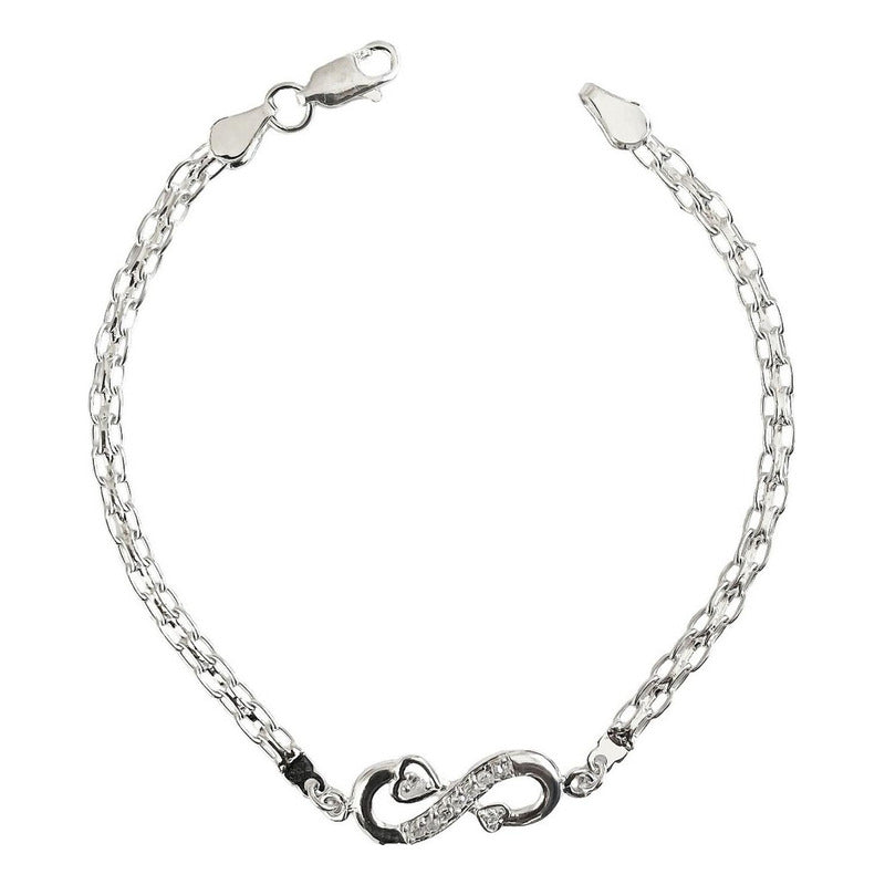 Pulsera Ajustable Corazon Amor Infinito Estrella Plata 925