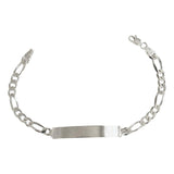 Esclava Hombre Pulsera Fígaro Plata 925 Placa Lisa 6 Mm