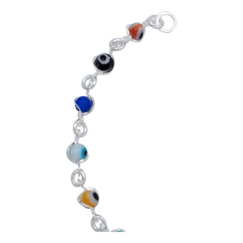 Pulsera Ojo Truco Suerte Regalo Mujer Plata Solida Ley 925