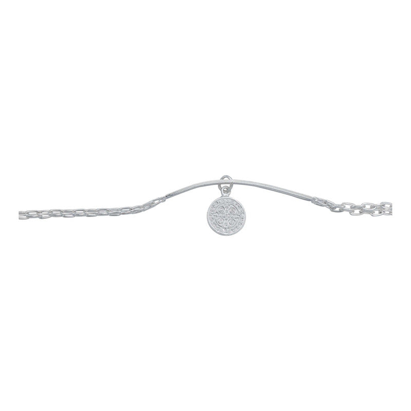 Pulsera Esclava Bismark Placa Colgante Movible Plata S925