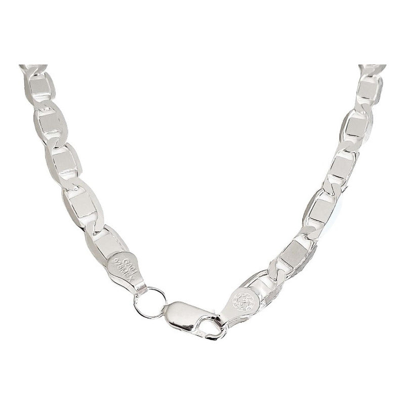 Cadena Gruesa Hombre Mujer Plata 925 Marinera 70 Cm X 6 Mm Plateado