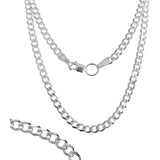 Cadena Cubana Barbada Plata 925 Hombre Mujer 60 Cm X 4 Mm