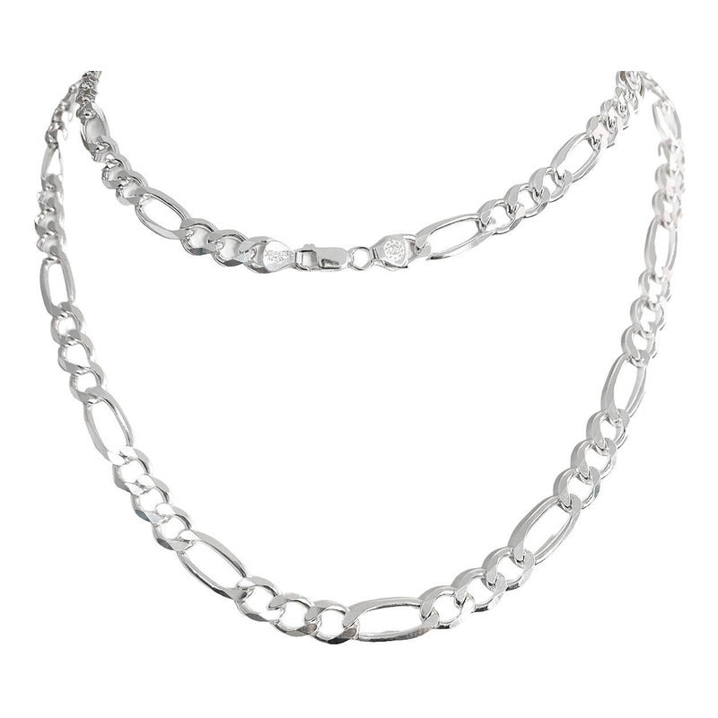 Cadena Gruesa De Plata 925 Hombre Fígaro 3x1 70 Cm X 9 Mm