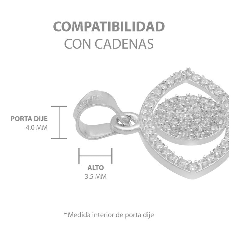 Dije Ojo Turco Zirconias Esoterico Suerte Amuleto Plata 925