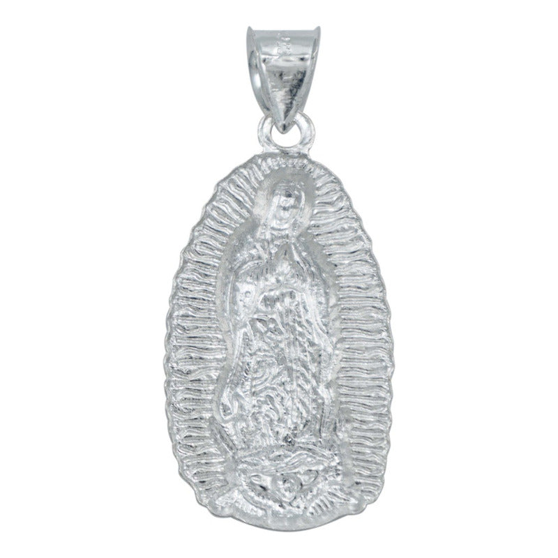 Dije Virgencita De Guadalupe Troquelada Grande Plata 925 Plateado