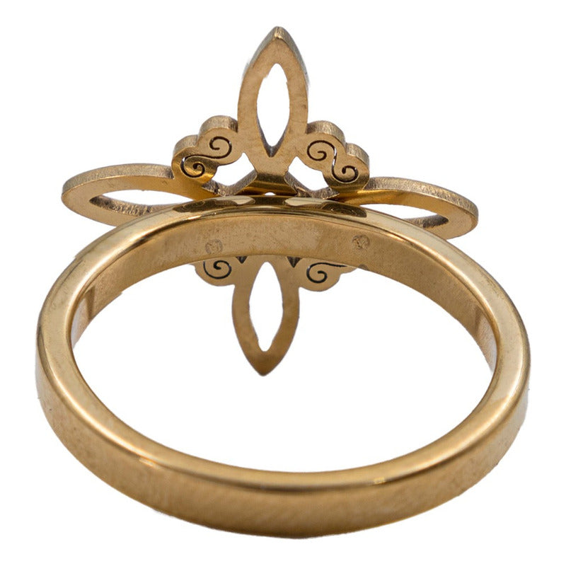 Anillo Nudo De Bruja Celta Laser Dorado Grande Hombre Mujer