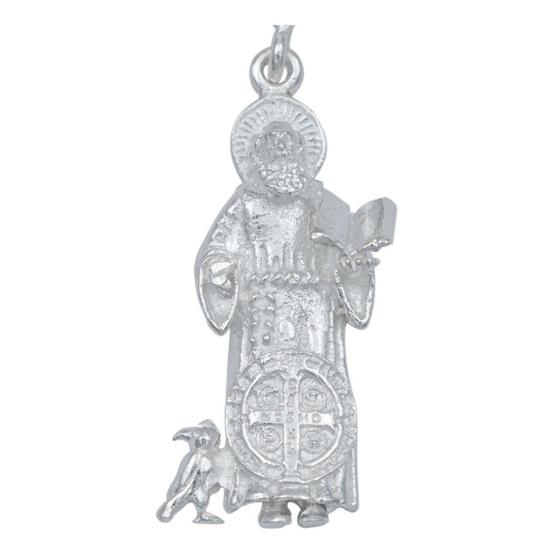 Dije San Benito Cuerpo Moneda Cuervo Libro Plata 925
