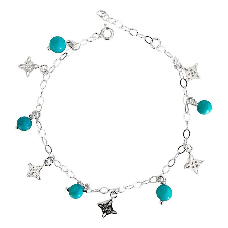 Pulsera Ajustable Nudo De Bruja Cuarzos Naturales Plata 925