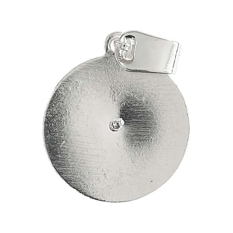 Dije Medalla Diamantada Mediana San Judas Plata 925 2.4 Cm