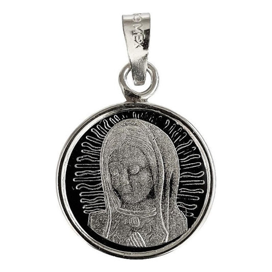 Dije Medalla Virgen Guadalupe Mediana Plata Pura Ley 999 52053
