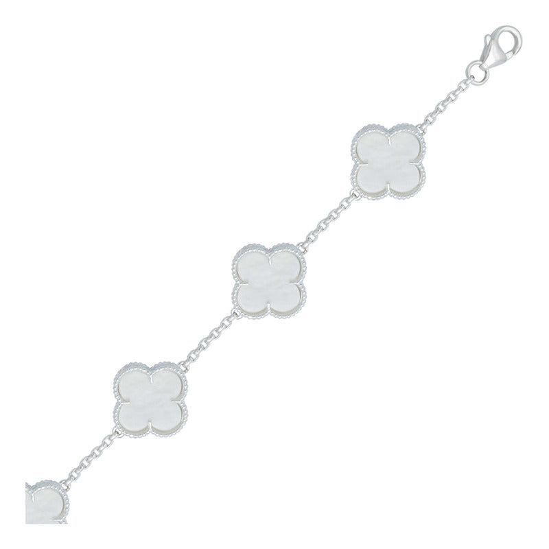 Pulsera Trebol Esmaltado Regalo Hombre Mujer Plata 925