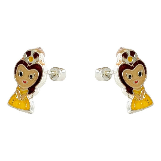 Aretes Broquel Arracadas Pendiente Princesas Plata 925